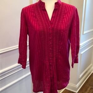 Chico’s Fuschia Long Sleeve Blouse
